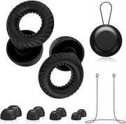 Ear Plugs for Sleeping Noise Reduction –Soft Reusable Silicone Earplugs for Noise Cancelling, Sleep, Work, Travel, 8 Ear Tips with Earplug Lanyard -28dB Silicone Earplugs for Noise Reduction