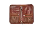 Annabel Trends Gentlemans Vegan Leather Travel Organizer Durable Wallet Brown