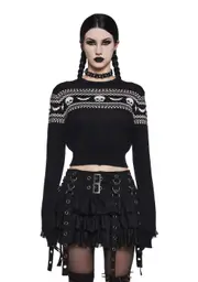 [The Grave Girls] Macabre Wishes Crop Sweater