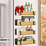 4 Pack Magnetic Spice Rack For Refrigerator - Shelf Shelves Fridge Oven