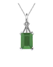 14K 2.16 ct. tw. Diamond & Emerald Necklace