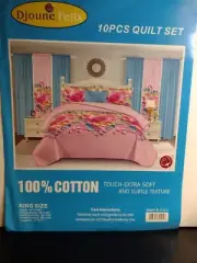 10 Pcs Quilt Set Bedding king size 100%cotton touch -extra Soft