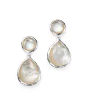 Ippolita Sterling Silver Rock Candy Snowman Post Earrings in Mother-of-Pearl