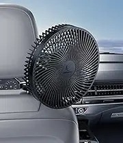 LEMOISTAR 12V/24V Car Fan, 8 Inch Big Size Electric Car Fan with Hook, Stepless Speed Control Cooling Air Fan with Cigarette Lighter for Vehicles, SUV, RV
