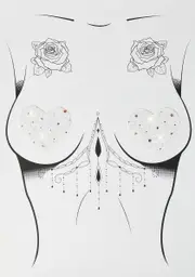 [Neva Nude] Mrs. Darcy White Sparkle Heart Pasties