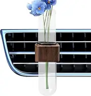 Air Vent Glass Propagation Vase - Air Vent Glass Plant Holder,Aesthetic Automotive Interior Wooden Decor for Women -Mother Wife- Girlfriend