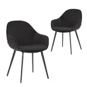 Simplife Set of 2 Fido black Velvet Dining Chair