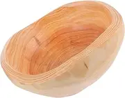 JECOMPRIS Vintage Style Wooden Fruit Tray Multi Functional Decorative Bowl for Fruits Snacks Drinks Solid Wood Rustic Platter for Home Hotel Decor