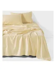 [Linen House] Surf Wash Sheet Set In Butter