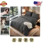 1200 Thread Count Deep Pocket California King Sheets Set - Hypoallergenic Black