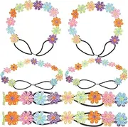 [WEKADRIN] 6pcs Floral Headband for Girls Cute Elastic Hair Accessories Flower Decorations for Parties and Everyday Wear