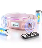 Boombox Cd Player BP2211 + Remote Bluetooth Speaker Portable Cd Player Pink