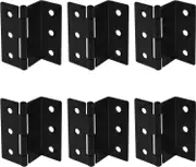 6pcs 76mm Length Half Surface Hinges, Trunk Hinges, Door Offset Hinges, 1.8mm Thickness, Retro Tri-Fold Semi-Blackout Steel Shutter Hinges
