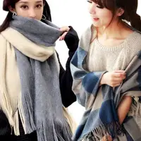 在飛比找蝦皮商城優惠-圍巾 多款多色 韓國流行格子披肩圍巾兩用舒適仿羊绒 保暖圍巾