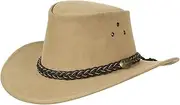 [Jacaru] Australia 1007 Wallaroo Suede Cowboy Hat, Sand, Small