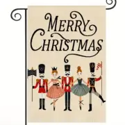 Nutcracker Garden Flag Merry Christmas Holiday Home Decor Brand New