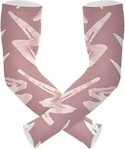[Yoogain] UV Protection Sleeves UV Protection Pink Lightning Pattern Long Sleeve Cooling Feeling Two Way Wearing Styles cubre brazos, Pink Lightning Pattern