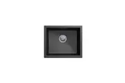 CARYSIL Salsa Granite Kitchen Sink - 533 x 457mm Single Bowl - Deep Black - Top/Under Mount