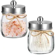 SheeChung Apothecary Jars Set,Mason Jar Decor Bathroom Vanity Storage Organizer