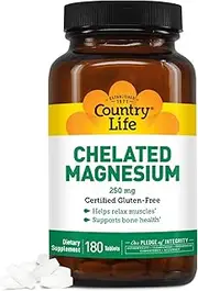 COUNTRY LIFE Chelated Magnesium Tablet, 180 Tablets