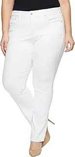 [NYDJ] Women's Plus Size Marilyn Straight Ankle Jeans | Slimming & Flattering Fit, Optic White, 26 Plus