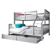 Nero Natural Pine Triple Bunk Bed with Storage Drawers