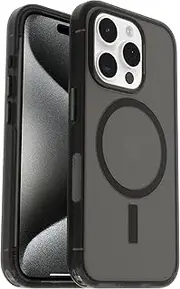 OtterBox iPhone 15 Pro Max (ONLY) Symmetry Series+ Case - Translucent Black, Snaps to MagSafe, Ultra-Sleek, Raised Edges Protect Camera & Screen - Non-Retail Packaging