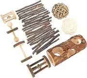 BESPORTBLE 8pcs Wooden Teething for Hamsters Rabbits Guinea Pigs Parrots Essential Cage Accessories for Chewing Grinding for Pets