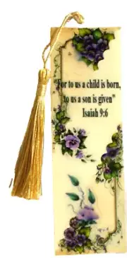 BIBLE VERSE Isaiah 9:6 / FLOWERS UNIQUE EXQUISITE LAMINATED BOOKMARK