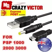 2 in 1 USB Data Sync Charging Charger Cable for Sony PSP 1000 2000 3000 Slim