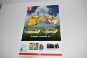 NINTENDO SWITCH POKEMON LETS GO PIKACHU / EEVEE PROMO POSTER 17'X11" NEW(WMN75)