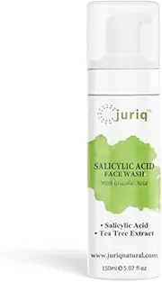 Juriq 2% Salicylic Acid Face Wash with Tea Tree Extract for Oily Skin, Pimples & Acne, Removes Dark Sports & Anti Acne Face Cleanser All Type Skin Care Foaming Face Wash for Men & Women (150 ml, 1 Pc)