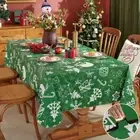 SASTYBALE Christmas Plastic Tablecloth Rectangle, Waterproof Vinyl Christmas