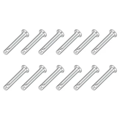 12Pcs 1/8" x 5/8" Single Hole Clevis Pins, 304 Stainless Steel Flat Head Pins