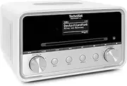 TechniSat DIGITRADIO 586 – DAB+ Hybrid Radio (Internet Radio, FM, Bluetooth, Spotify, Wireless Charging, App Control, OLED Display, USB, CD, MP3, AUX, 20 Watt, Compact System, Remote Control) White