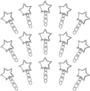 60Pcs Star Shaped Spring Snap Keychain Clip,Metal Swivel Clasp Snap Hook Key Rin