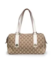 Beige GG Pattern Small Charmy Boston Bag