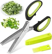 Stainless Steel Multi-Layer Scissors,5 Layers Stainless Green Onion Cutting Shear | Dishwasher Safe Kitchen Gadget Shredding Shears Onion