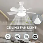 E27 Socket LED Ceiling Fan With Light Remote Control Bedroom Ceiling Fan Lights
