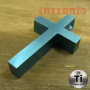 Big size Titanium Ti Blue color Cross necklace pendant anti-allergy Ti045B