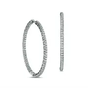 2 CT. T.W. Diamond Inside-Out Hoop Earrings in 14K White Gold