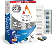 Active Iron & B-Complex Plus For Men | Iron Tablets & Vitamin B Complex | 30 Iron Pills & 30 Vitamin B Tablets | Kind & Strong Ferrous Sulphate Iron Supplement | Scientifically-Tested | 30-Day Supply