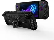Palumma Protective Case TPU for ASUS Rog Ally X 2024 Gaming Handheld Soft Gel Game Console Case for ASUS Rog Ally X 2024 Gaming Handheld with Stand (Black)