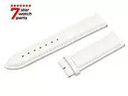 For TISSOT Watch WHITE Smooth Leather Flat Strap Band Buckle Clasp