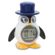 Talking Animal Penguin Digital LCD Alarm Clock - New 3972