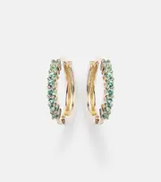 [Mateo] Mateo 14kt gold earrings with emeralds One Size green