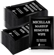 Ctosree 150 pcs Makeup Remover Wipes Bulk Individually Wrapped Makeup Wipes Single Remover Cloth Facial Cleansing Pads for Mascara Lipstick Oil Dirt Face Skin Travel Hotel(Black)