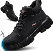 [LAoutun] Safety Trainers Men Steel Toe Cap Trainers Protective Safety Shoes Breathable Work Trainers Lightweight Work Shoes for Men Comfy Work Industrial Sneakers Puncture Proof Construction Work Boots