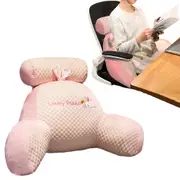 Bed Backrest Reading Rest Pillow Neck Lumbar Support Pillow Seat Cushion with Arms-Rabbit