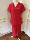 UNIFORMS WORLD RED SET TUNIC & Pants XL Beauty Nails Salon Massage Spa